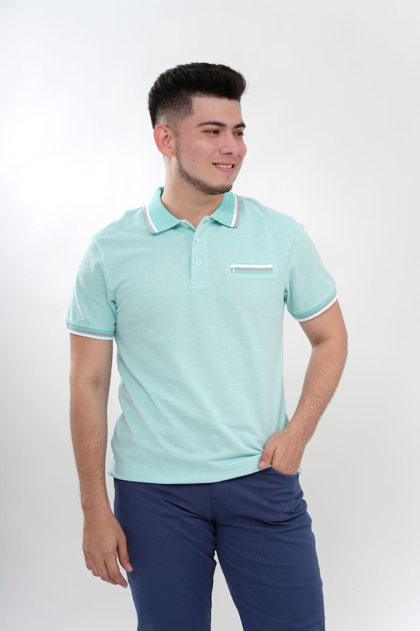 TB Polo - 3 50% Algodón 50% Polyester - Aqua