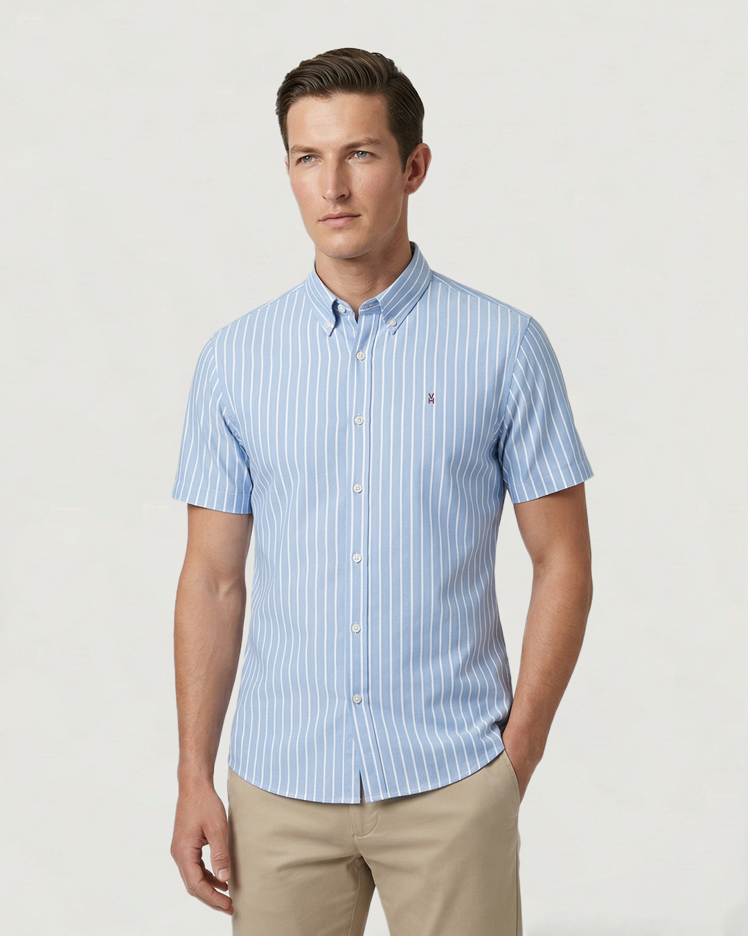 CAMISA MODA BL MC RAYAS