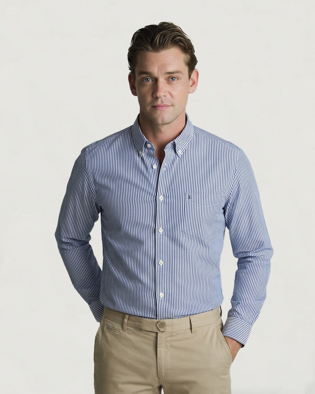 CAMISA NOS BASIC BL ML RAYAS