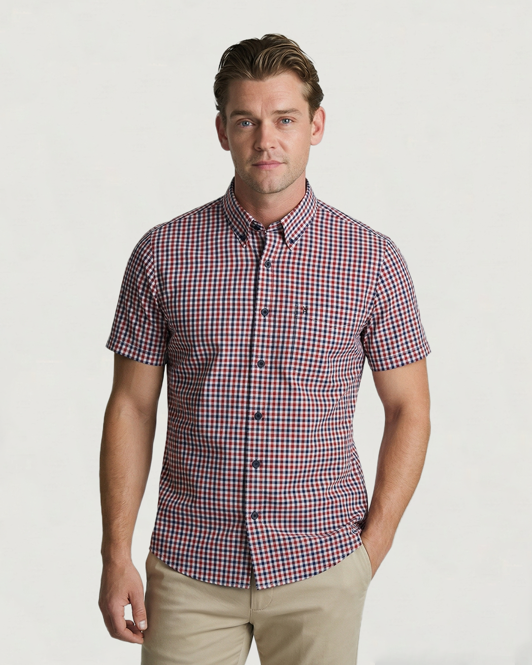 CAMISA MODA BL MC CUADROS