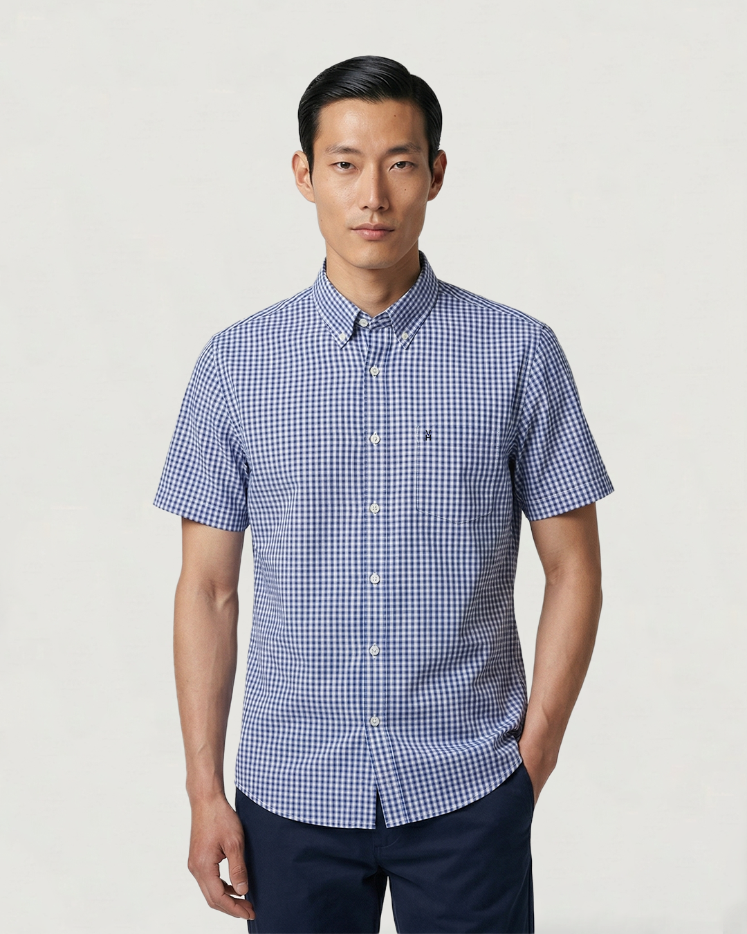 CAMISA MODA BL MC CUADROS