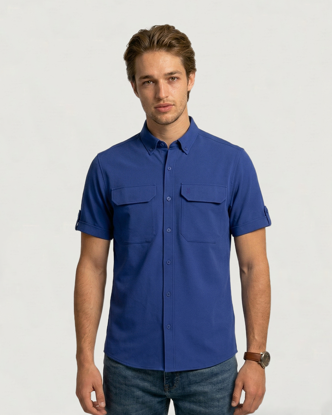CAMISA MC ESTILO VAN HEUSEN AIR SOLIDA