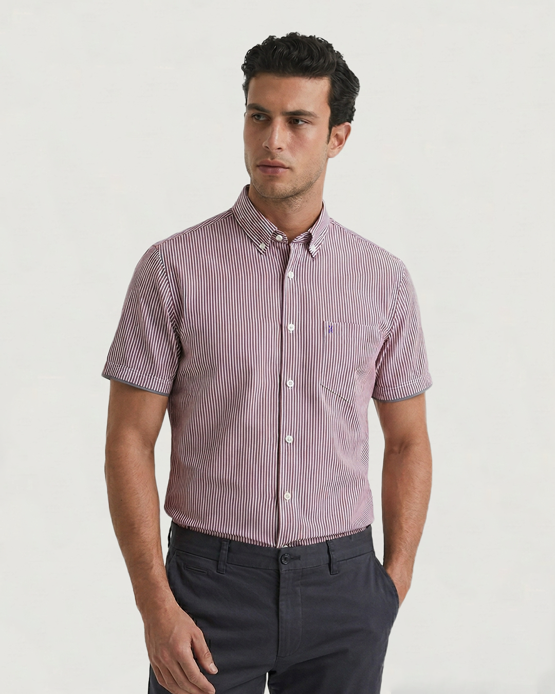 CAMISA MODA BL MC RAYAS