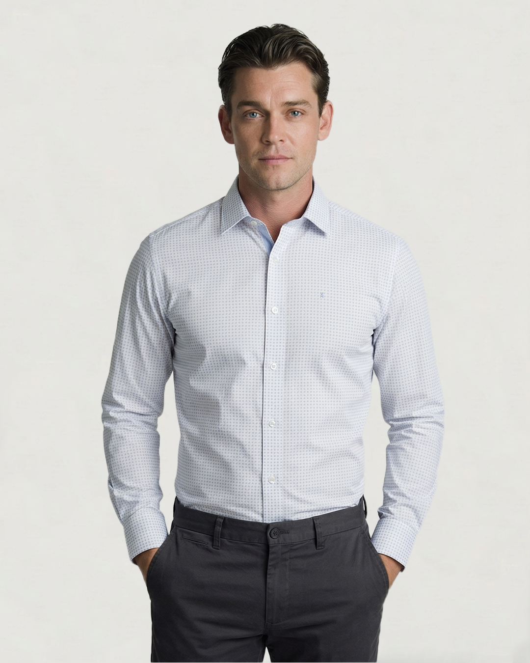 CAMISA ML 4 WAY STRECH PRINT ROMBO