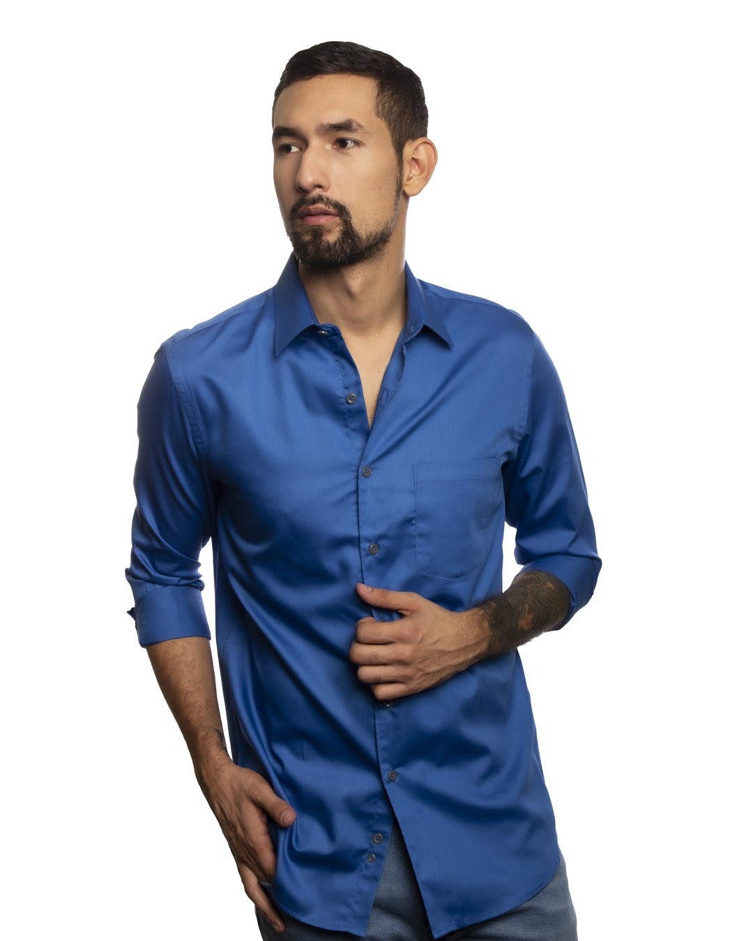 CAMISA ML BL SOLIDA WF