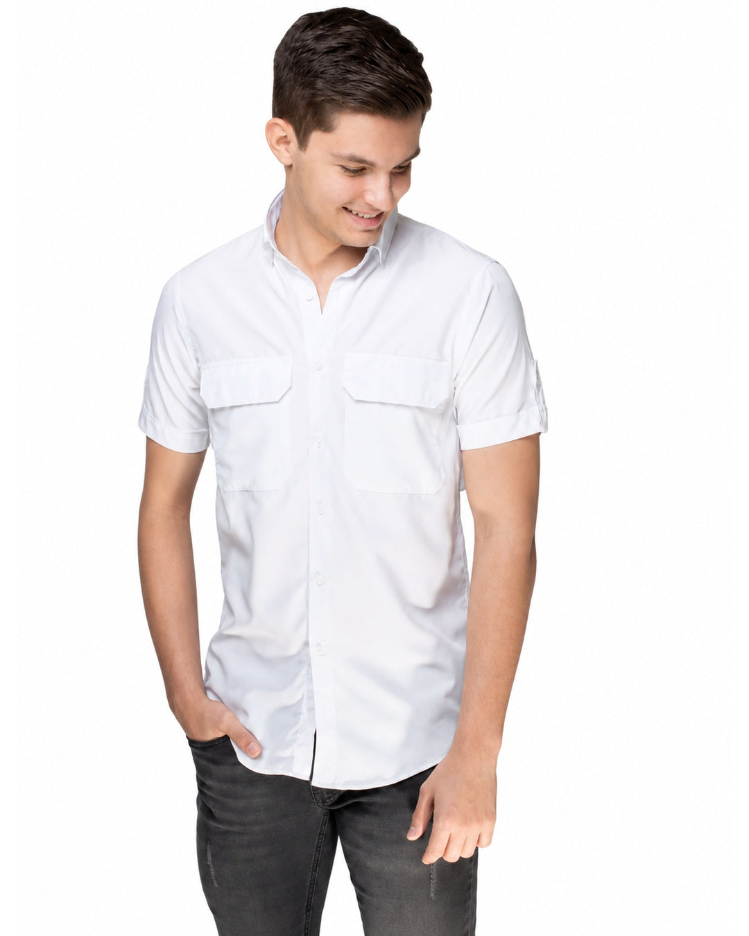 CAMISA MC ESTILO VAN HEUSEN AIR SOLIDA