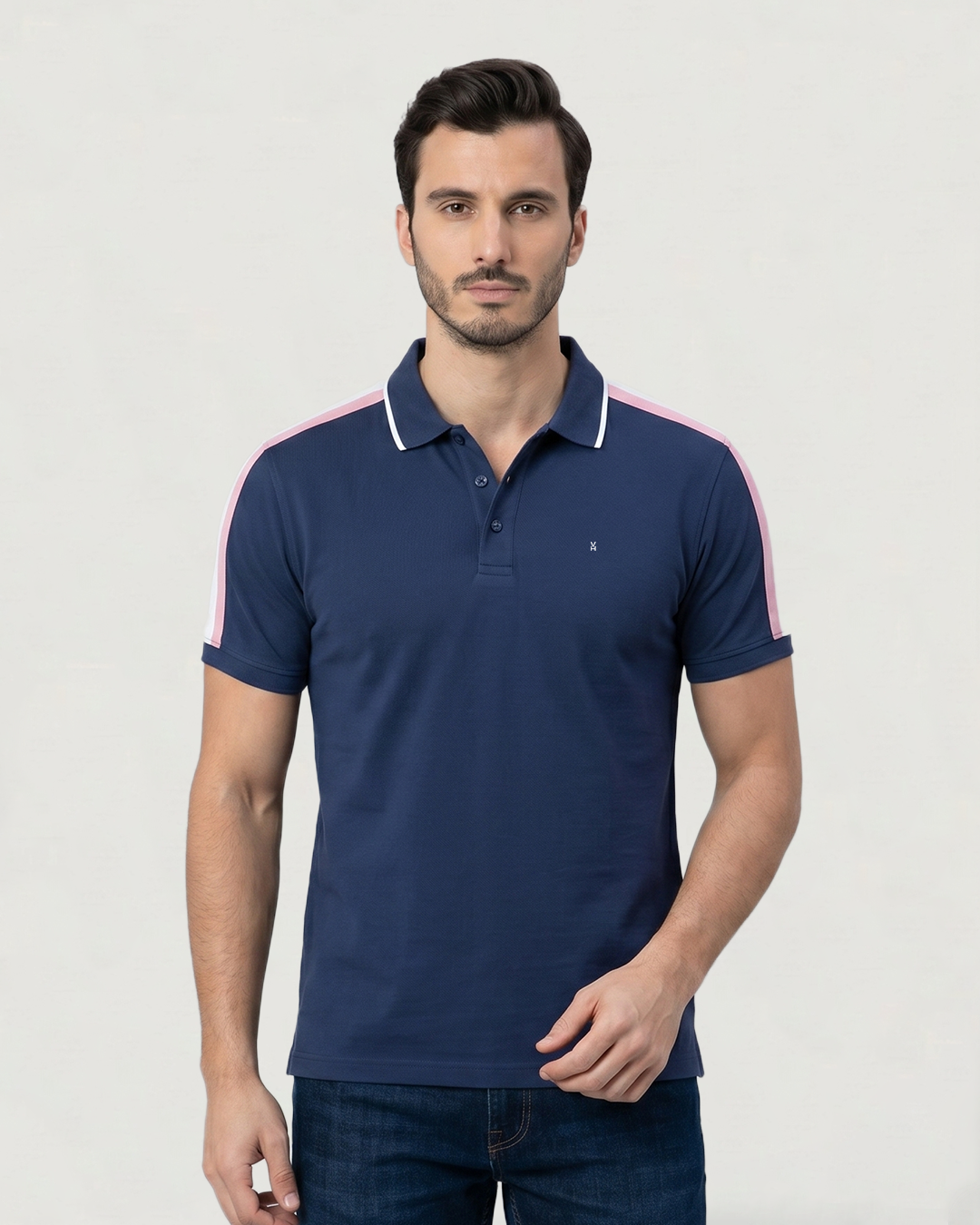 POLO MODA RAYA EN HOMBRO