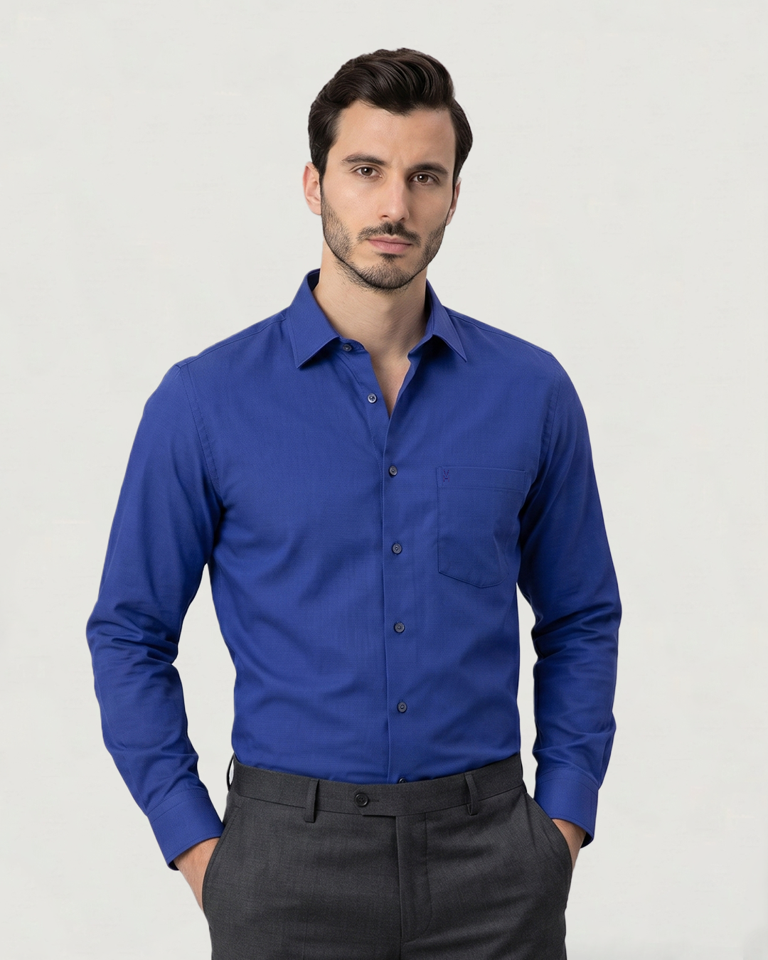 CAMISA ML BL SOLIDA WF C/SPANDEX