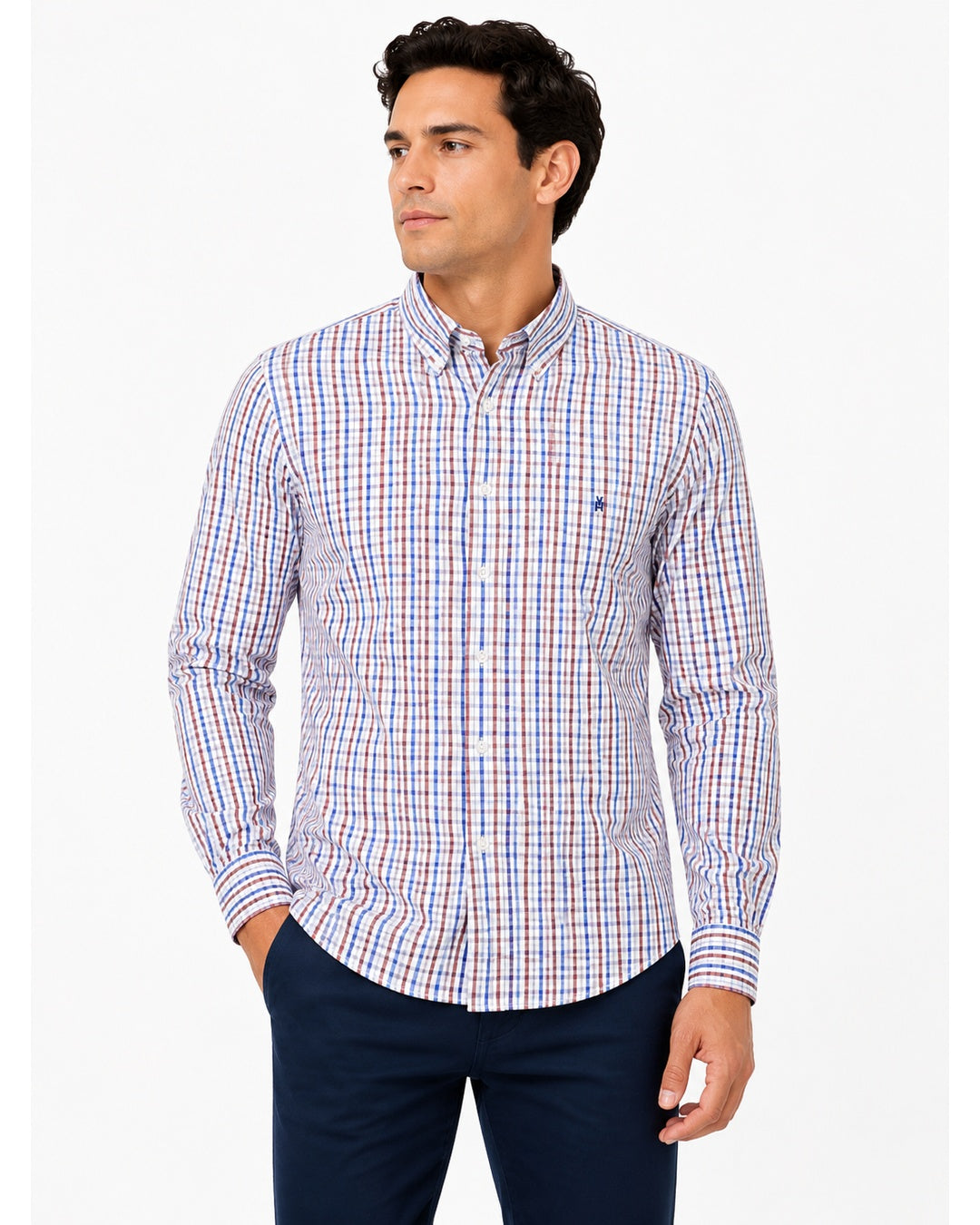 CAMISA MODA BL MC CUADROS