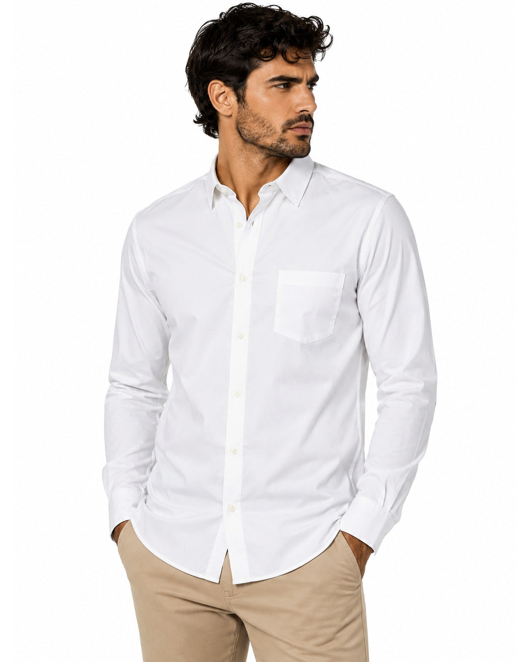 CAMISA ML BL SOLIDA WF