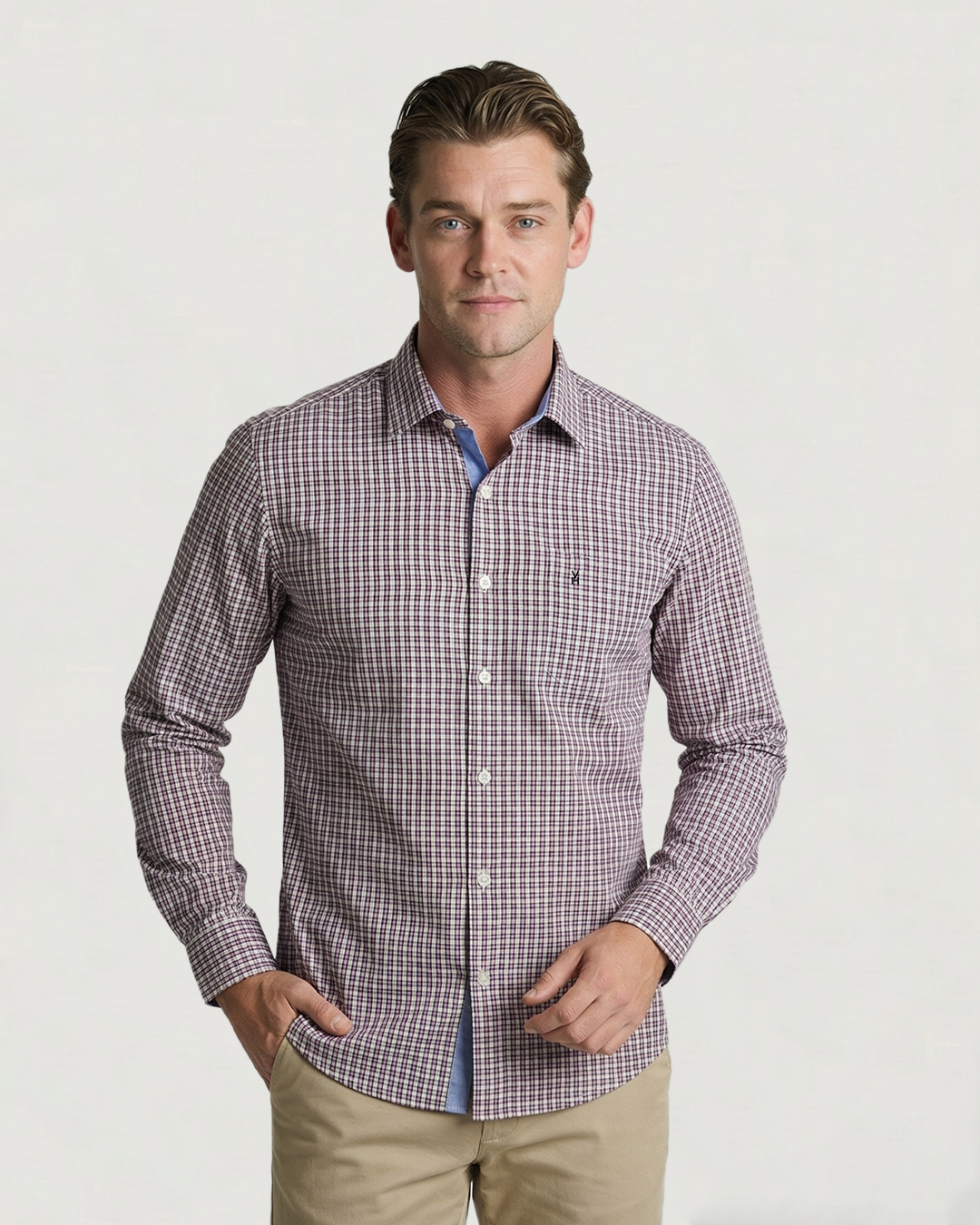 CAMISA MODA BL ML CUADROS