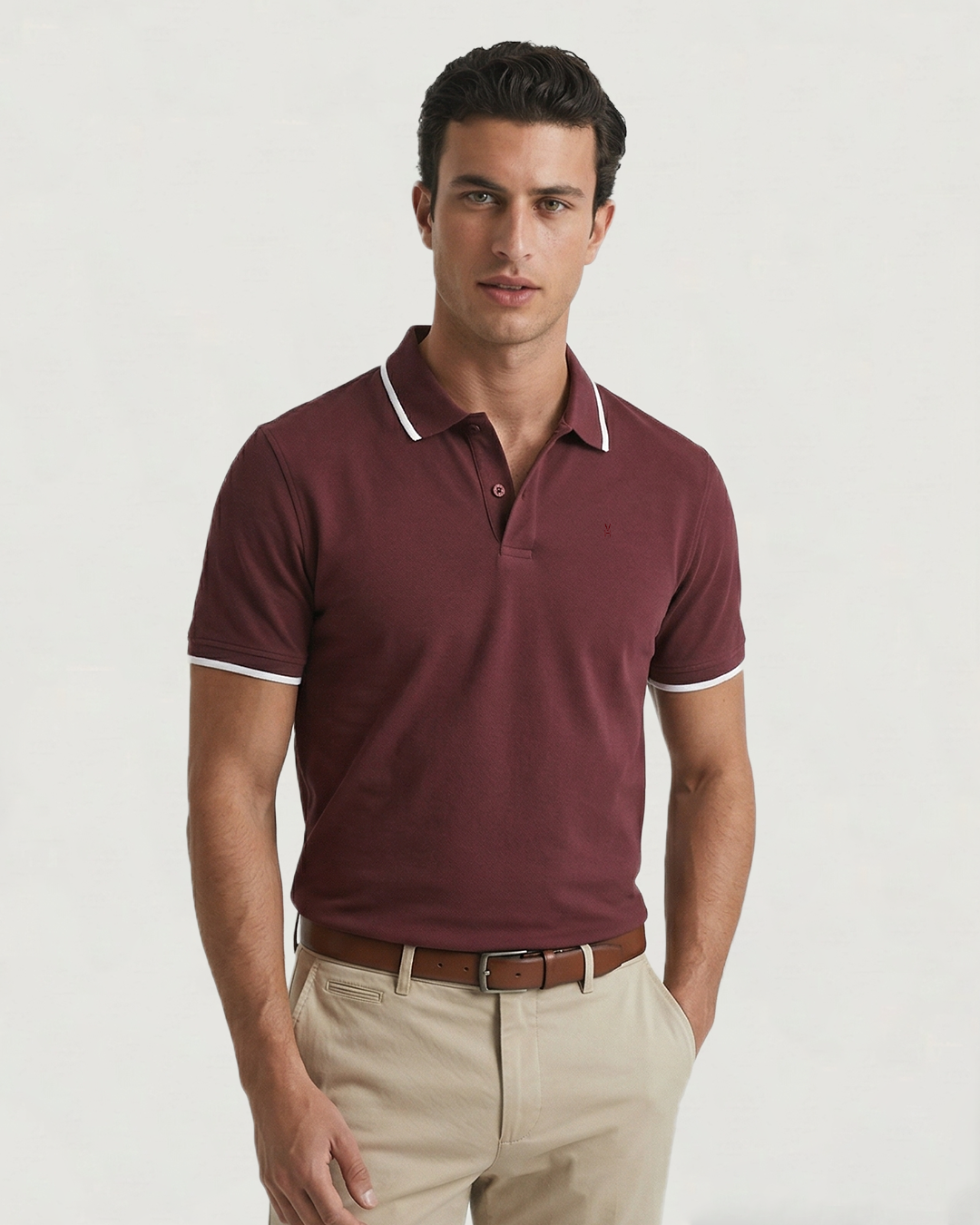 POLO MODA RAYA EN HOMBRO