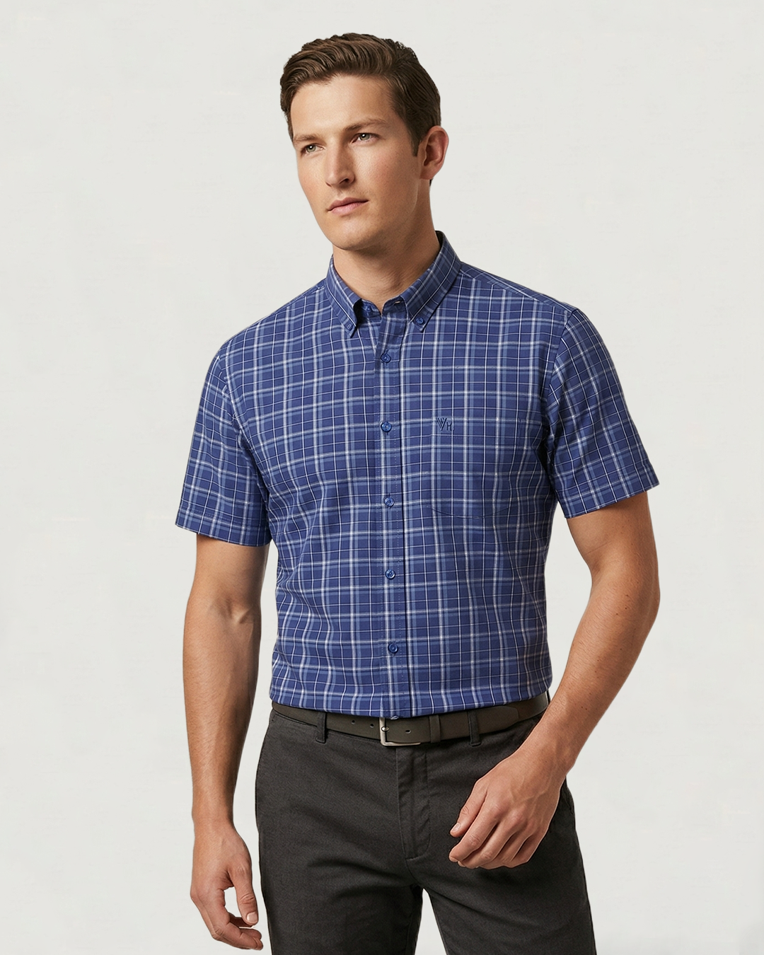 CAMISA MODA BL MC CUADROS