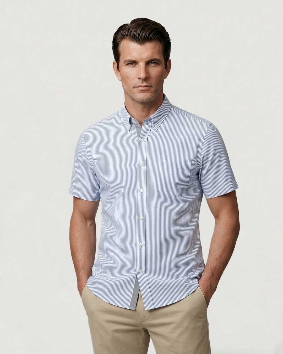 CAMISA NOS BASIC BL MC RAYAS