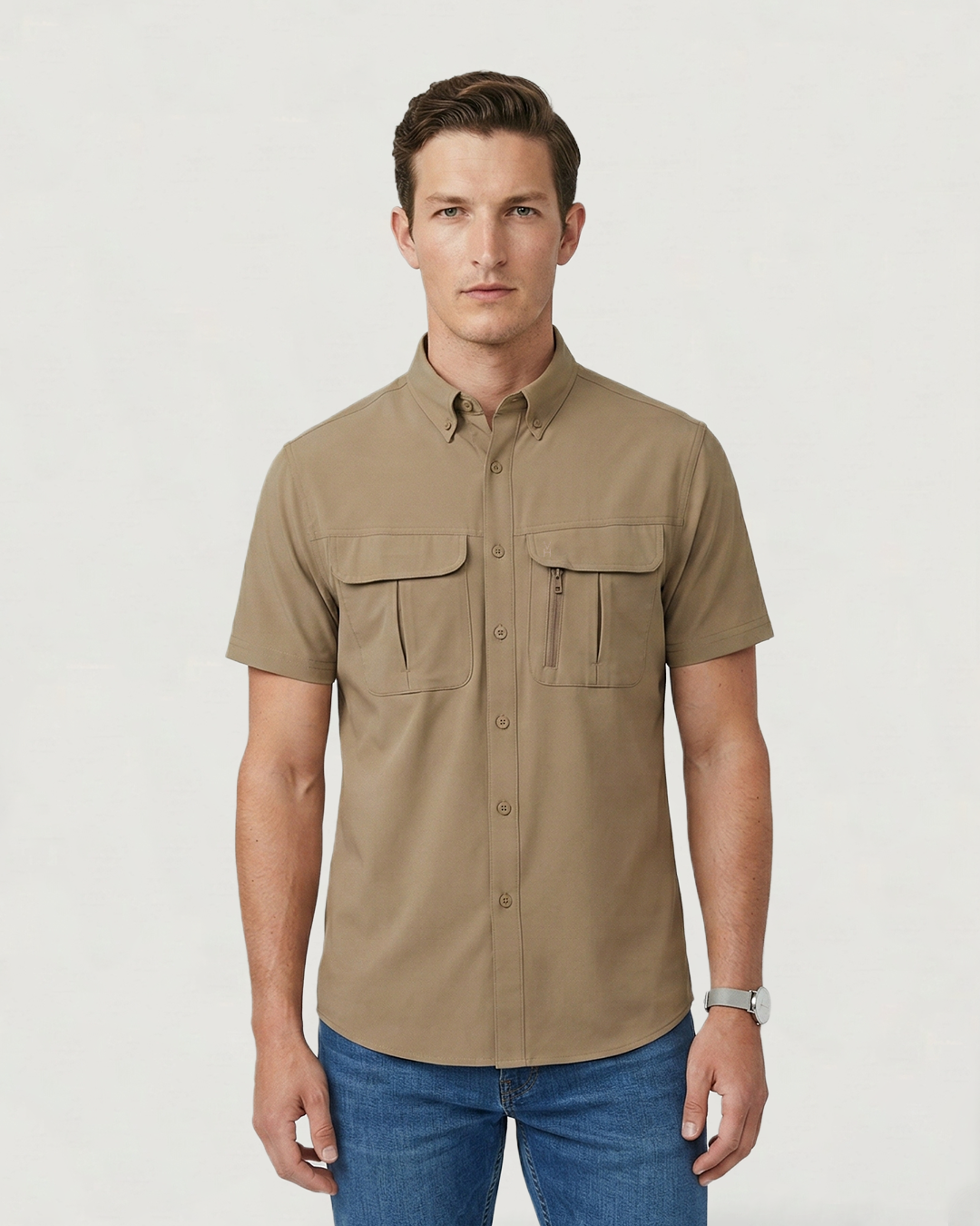 CAMISA MC ESTILO VAN HEUSEN AIR SOLIDA