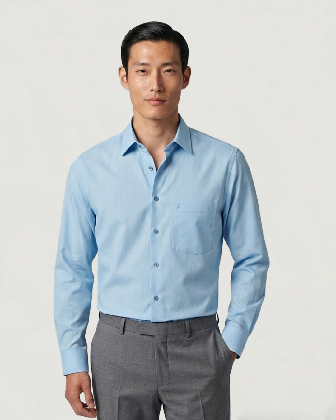 CAMISA ML BL SOLIDA WF C/SPANDEX