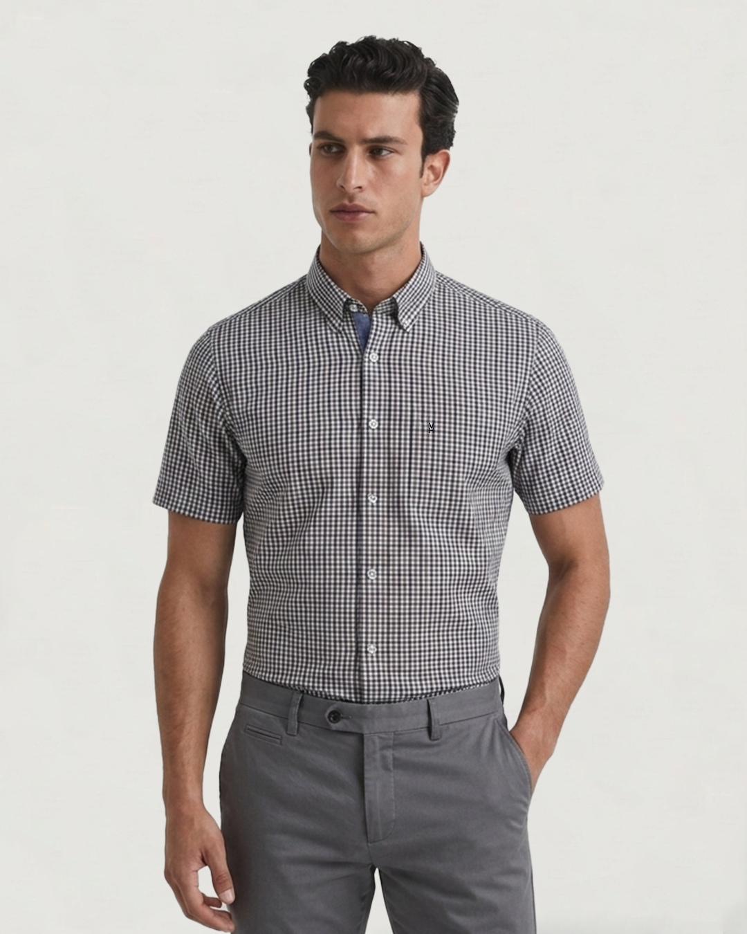 CAMISA MODA BL MC CUADROS