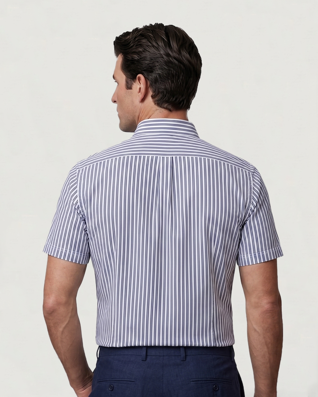 CAMISA MODA BL MC RAYAS