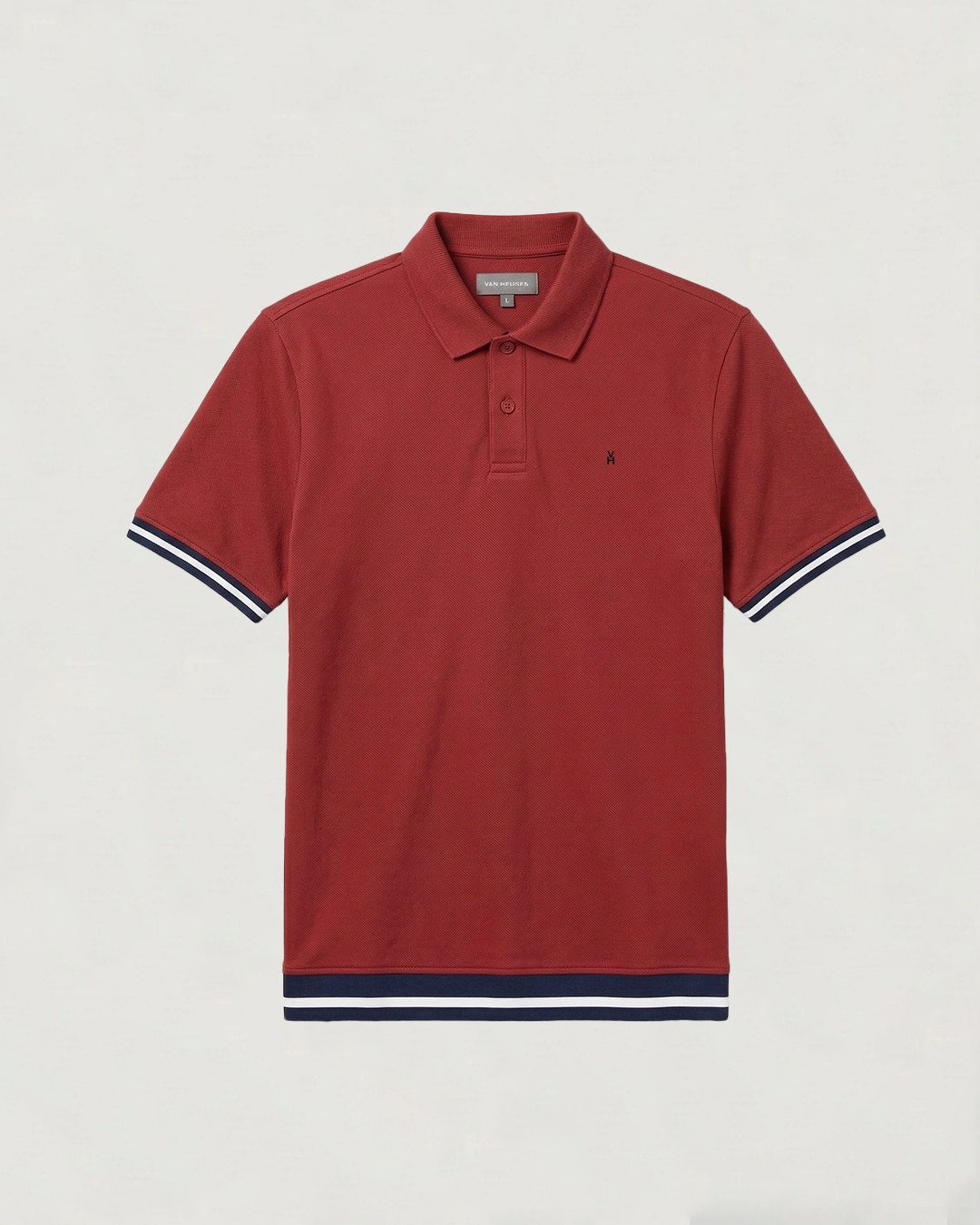 POLO PREMIUM MODA SOLIDA BLANCO CON DETALLE CUELLO Y MANGA LGE