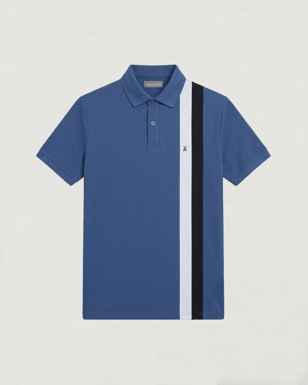 POLO PREMIUM MODA DETALLE LINEA VERTICAL DENIM