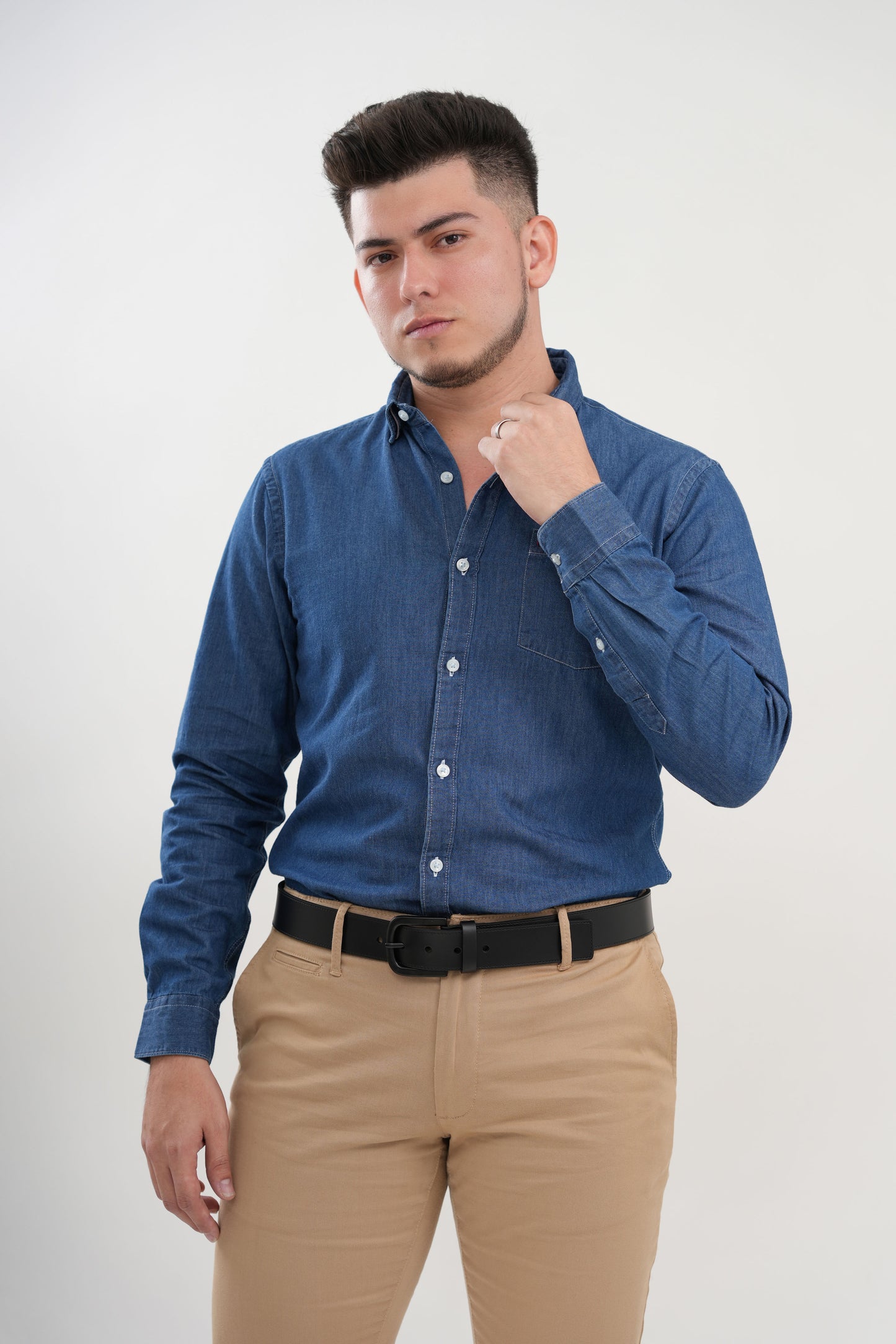 CAMISA NOS BASIC BL MC CUADROS