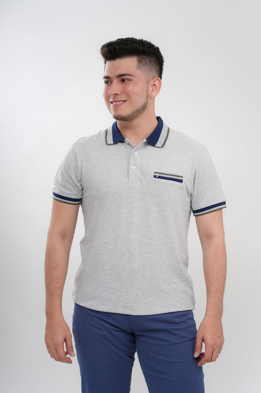 TB Polo - 1  46% Algodón 49% Polyester 5% Viscosa - Gris