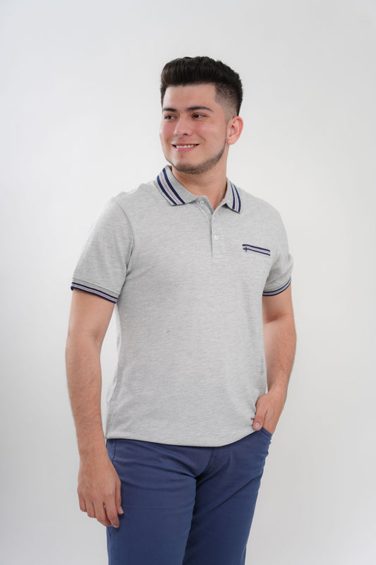 TB Polo - 2  46% Algodón 49% Polyester 5% Viscosa - Gris