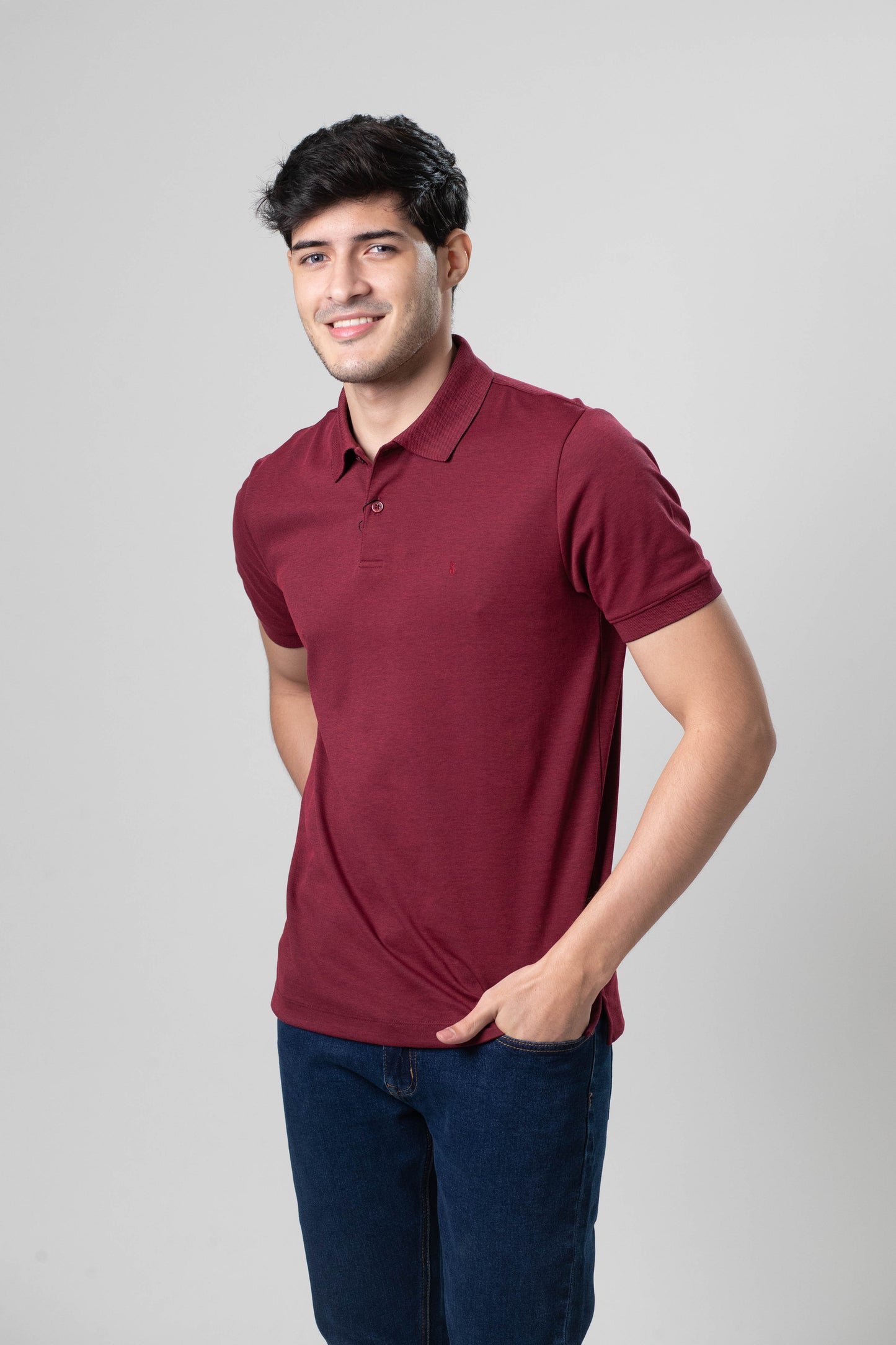 Polo Solido Rojo Vino