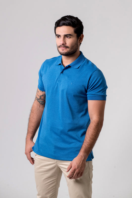 Polo Solido Azul Turquesa