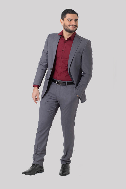 Traje Sólido flex Gris